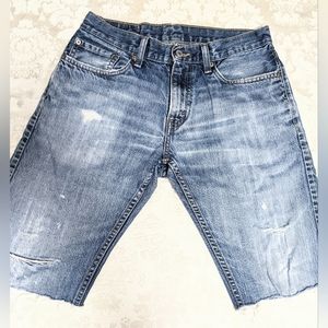 Levi's 514 shorts 32 slim blue denim naturally distressed